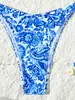 Bikini de Dos Piezas Estilo Nuevo Transfronterizo Europeo y Americano Aliexpress Triángulo Estampado Sexy Bikini Traje de Baño Espalda Descubierta