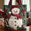 2026 Nuevo Bolso Tote Acolchado de Moda Navideño Estampado Digital Transfronterizo Bolso de Algodón Casual para el Trabajo