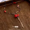Nuevo Collar con Colgante de Calabaza de Cinabrio Estilo Chino con Borla, Estilo Étnico Vintage, Cadena Sencilla para Suéter, Joyería de Nicho con Diseño Único