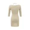 Vestido Duas Peças Sexy Puro com Gola Halter para Primavera, um Estilo Hot Girl Bodycon Curto Justo com Amarração