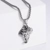 Colar de pingente de aço inoxidável galvanizado a vácuo com cabeça de elefante indiano tailandês estilo hip hop retrô personalizado