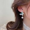 Pendientes de lazo rosa azul perla de moda para mujer Corea del Sur Pendientes de diseño súper hada pendientes de moda personalizados Nuevo