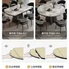 Conjunto de mesa de jantar extensível e dobrável em mármore natural minimalista italiano para espaços pequenos com um toque de luxo para uso doméstico