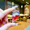 Lindo Llavero Transparente Estilo Ins Flor Femenina Colgante de Cristal Llavero de Helado Accesorios de Joyería Flotantes