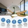 Luz de Ventilador de Teto Jing Baiteng para Sala de Estar 56 polegadas Tamanho Grande Estilo Madeira Maciça Luz de Ventilador de Teto Sensação de Alto Padrão Potência de Vento Forte Luz de Ventilador Elétrico para Sala de Jantar