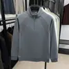 Sudadera de algodón 87% con media cremallera y cuello alto para hombre, nueva de otoño 2026, color liso, manga larga, capa base para hombres de mediana edad