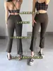 Pantalones deportivos de yoga de corte ajustado, ligeramente acampanados, longitud 7/8, cintura alta, control de abdomen, no generan sudor, duraderos, versátiles, pantalones acampanados para fitness de mujer