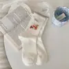 Calcetines Mujer Verano Malla Fina Lindos Dibujo Animado Cachorro Calcetines de Media Pantorrilla Transpirables Absorbentes de Sudor Algodón Puro Sin Costuras Calcetines de Algodón