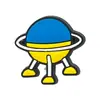 Nova Série de Sapatos com Furos de Foguete Alienígena Astronauta Fivela de Sapato Flor de Sapato Fofo Versátil Acessórios de Borracha Macia PVC