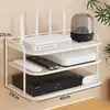 Caja de almacenamiento montada en la pared, estante para router, estante para decodificador de TV montado en la pared sin taladro