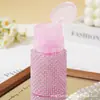 Botella de Prensa de Diamantes Completos de 100 ml Botella de Prensa Desmaquillante Botella Vacía Recargable para Cosméticos Líquidos Botella Portátil de Viaje