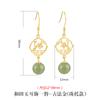 Pendientes de jade hetiano de plata esterlina s925 con gancho para la oreja, estilo palacio de lujo con flores vintage, pendientes de calcedonia dorada de estilo antiguo para mujer.