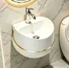 Lavabo Cerámico de Esquina Montado en Pared, Lavabo para Colgar en la Pared para Baño, Lavabo Pequeño para Balcón de Apartamento, Comercio Exterior Transfronterizo