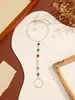 Moda europeia e americana multiestilo, joias coloridas de coração e geométricas, pulseiras em cores de doce, brincos, correntes de dedo em formato de coração pentagonal de vidro