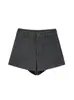 Shorts quentes de lã cinza para mulheres, novo estilo outono 2026, shorts de outer wear de linha A de cintura alta espessados para mulheres baixinhas