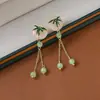 Oferta especial: Pendientes de Diseño Verde Esmeralda para Mujer, Estilo Vintage, Sensación Exquisita y de Alta Gama, Accesorios de Estilo Chino Tradicional para Cheongsam y Falda Mamian