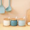 Combinación del Fabricante de Tarro de Condimentos Personalizado Simple Escandinavo Cerámica Hogareño Tarro de Condimentos Tarro de Almacenamiento de Cocina