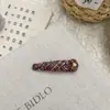 Nuevo Pasador Geométrico Rojo Estilo Tweed, Pasador Versátil para Niña, Accesorios para el Cabello en la Parte Trasera de la Cabeza, Pinza Lateral para el Flequillo