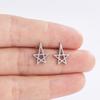 Brincos em forma de estrela de cinco pontas aço inoxidável joias da moda feminina fábrica em estoque fornecimento transfronteiriço