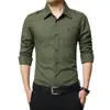 Camisa para Hombre Manga Larga Corte Ajustado Moda Casual Camisa de Hombre Estilo Militar Charreteras Camisa de Algodón para Hombre Tendencia