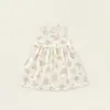 Vestido de Verano Floral para Niña Pintura Fresca de Tinta Flores Pequeñas Sin Mangas Cuello Redondo Falda de Línea A Vestido de Princesa Estilo Pastoral para Bebé