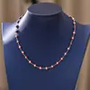 DIY Europeo y Americano Más Vendido Conservación del Color Ojo de Diablo Dorado Goteo de Aceite Collar Cadena Hecha a Mano Accesorios Transfronterizo