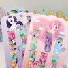 Marcadores Magnéticos de Dibujos Animados Little Pony Princess Paquete de 6 para Estudiantes, Marcadores de Personajes de Anime Lindos de Doble Cara Papelería