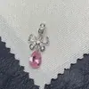 Pulsera de Cristal con Perlas de Zirconia de Alta Retención de Color con Colgante de Gota de Agua y Lazo Accesorios para Joyería DIY Perlas