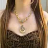 Bolsa de Llaves Larga de Cuero con Colgante para Llavero Collar con Marca de Cuero Llavero para Gafas Accesorios de Moda