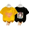 Camiseta Sencilla Estampada Estilo Verano 2026 para Niños Medianos y Grandes, Camiseta de Manga Corta con Cuello Redondo 100% Algodón Puro para Niñas