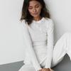 Conjunto de Pijama Jacquard Tricotado Vazado Coração Outono/Inverno Europeu e Americano 2026 Duas Peças Manga Longa Calça Longa Roupa de Dormir Feminina