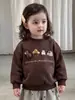 Conjunto de Duas Peças de Inverno Estilo Coreano para Bebê Menina, Conjunto Super Fofo de Moletom e Calça para Bebês e Crianças Pequenas, Roupas de Inverno Estilosas para Crianças