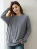 Suéter de cachemira de alta gama para mujer, estilo relajado, cuello redondo, para otoño e invierno, con patrón de punto de ochos, corte holgado y tejido engrosado, perfecto como capa base o prenda de punto independiente.