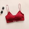 Íntimos de Algodón Puro para Mujer con Espalda Cruzada Sin Aros, Sujetador Delgado, Estilo Chaleco, Tirantes Pequeños, Top Tubo Push-Up, Antiflacidez