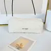2025 Nova Bolsa Estojo Ins para Meninas Bolsa de Armazenamento de Papelaria de Alto Valor Literária Fresca Nicho Cor Pura Plissada Bolsa de Maquiagem