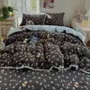 Recomendación de artículo popular~Funda de cama acolchada de terciopelo de leche cálido de alta gramaje grado A con pompón juego de cuatro piezas caricatura linda
