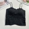Camisola de Renda Francesa Roupa Íntima Feminina com Bojos para Uso Externo de Verão Sutiã Base para Costas Bonitas Roupas Íntimas Sexy Sem Costura
