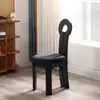 Silla Antigua Media Francesa Silla de Comedor de Madera Maciza Mesa y Sillas de Comedor para el Hogar Silla Llave Sirena Nórdica Silla de Tocador Silla con Respaldo