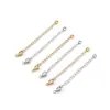 Cadena de cola de gota plana de acero inoxidable, accesorios para joyería DIY, cadena de extensión con cierre de langosta para pulseras y collares, ajustable, venta al por mayor de fábrica