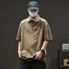 Camisa polo de manga corta para hombre, marca de moda de verano, tacto de alta gama, corte holgado, cuello camisero casual, ropa resistente