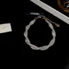 Pulsera de malla retorcida redonda de circonita, lujo ligero, de alta gama, moderna, simple, versátil, elegante y con estilo para mujer