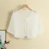 Con Falda de Tirantes, Camisa de Aire Acondicionado, Chaqueta Chal Pequeña, Nuevo Cárdigan Protector Solar 2024, Ropa Exterior de Verano para Mujer, Estilo Delgado
