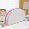 Nueva Bolsa de Maquillaje Rayada con Conchas Organizador Portátil de Artículos de Tocador Bolsa Pequeña de Lavado para Viaje Bolsa de Gran Capacidad