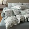 Conjunto de Quatro Peças Jacquard Tingido em Fio de Algodão Puro 2026