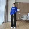 Pantalones de pana acanalada gruesa de terciopelo chenilla de pierna ancha para mujer, pantalones casuales de otoño e invierno, cintura alta, cordón, holgados, talla grande, pantalones largos