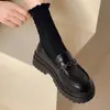 Zapatos Pequeños de Cuero con Suela Gruesa Estilo Británico para Mujer 2026 Otoño Nuevos Mary Janes Franceses Zapatos Individuales JK Japoneses Mocasines Negros