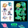 Pegatinas de Astronauta que Brillan en la Oscuridad, Pegatinas de Tatuaje Coloridas, Larga Duración, Adecuadas para los Brazos de los Niños, Se Adhieren Naturalmente, Encanto Fluorescente, Impermeables y Resistentes