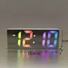 Reloj Electrónico Digital Grande Sencillo para Sala de Estar, Mostrador de TV, Reloj Despertador LED Luminoso Silencioso con Calendario Perpetuo y Temperatura