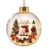 Colgante de Bola de Cristal Transparente 3D de Animales Navideños Transfronterizos Erizo Pingüino Panda Cordero Adorno de Bola de Navidad Luminoso