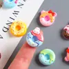 Brinquedo de Comida Desenho Animado Resina Rosquinha Pequenos Acessórios Feito à Mão DIY Cola de Creme Grampo de Cabelo Ímã de Geladeira Fivela de Sapato Material para Joias